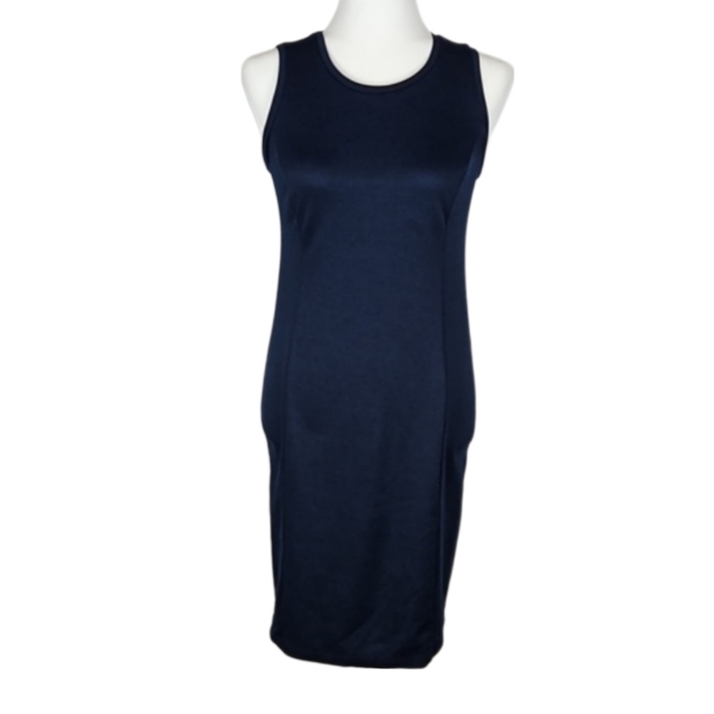 Old Navy XS Women's Sleeveless Knee Length Soft Pencil Dress Navy Blue Nautical